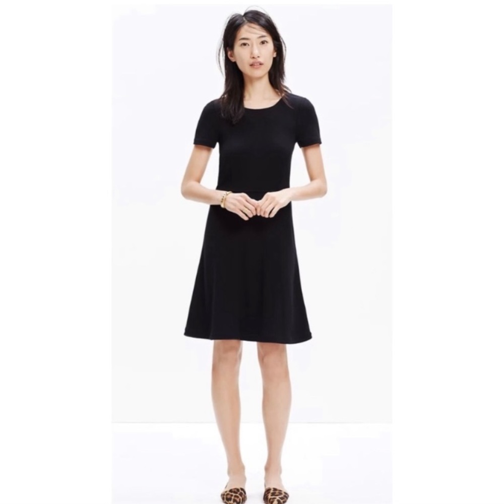 Madewell Black Knit Short Sleeve Dress